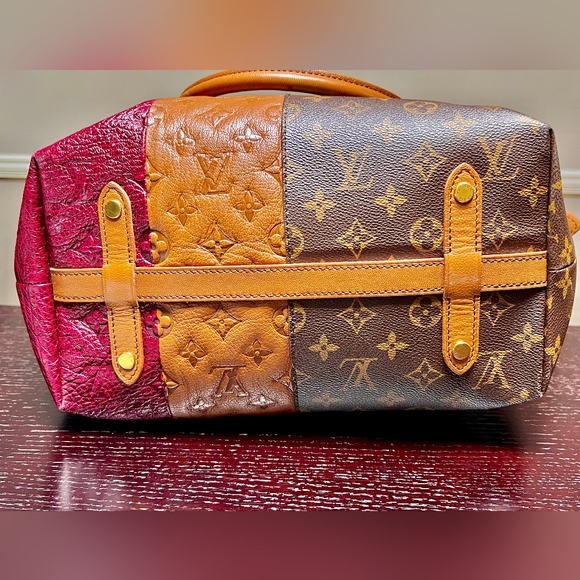 Louis Vuitton Blocks Stripes Monogram Leather Tote Bag Tri Color - Picture 3 of 7